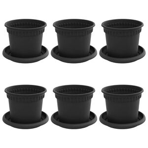 vidaXL Pots de plantes 6 pcs Noir &Oslash; 12,5 x 10 cm Plastique