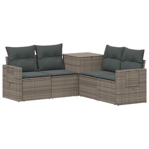 vidaXL Ensemble de Canap&eacute;s 5 pc Gris et Gris fonc&eacute; 179 x 179 x 85 cm