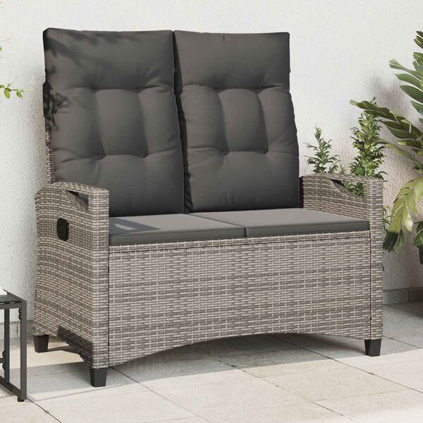 vidaXL Banc de jardin Gris et Gris fonc&eacute; 105 x 60 x 112 cm