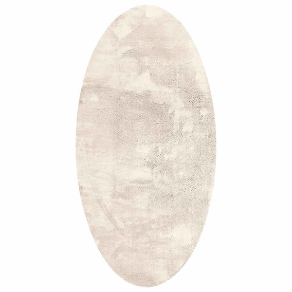 vidaXL Tapis de surface ovale HUARTE Beige 100 x 200 cm 100% Polyester