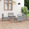 vidaXL Salon de jardin 4 pcs Gris Bois de pin massif
