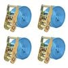 vidaXL Sangle d&rsquo;arrimage 4 pcs 2 tonnes 6 m x 38 mm Bleu