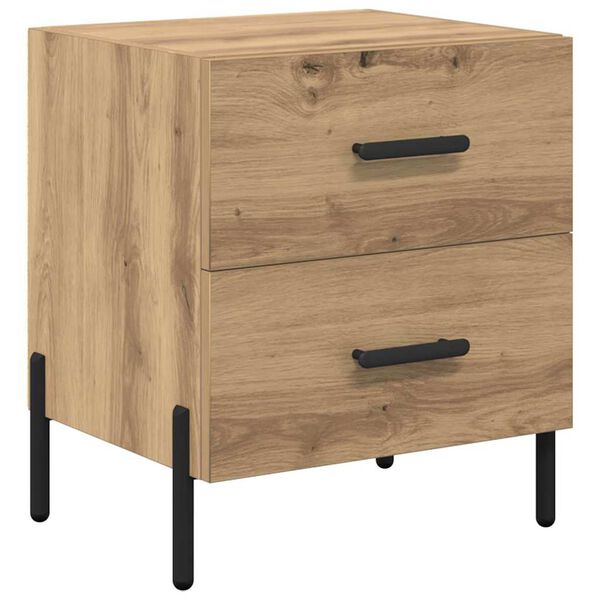vidaXL Cabinet de chevet avec tiroir Ch&ecirc;ne artisanal 40 x 35 x 47,5 cm