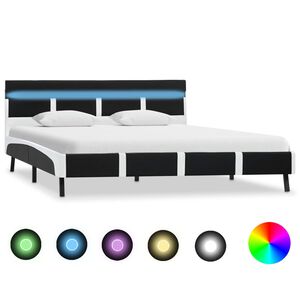 vidaXL Cadre de lit avec LED sans matelas noir 160x200 cm