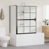 vidaXL &Eacute;cran de douche de bain Noir et Transparent 116 x 68 x 128 cm