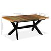 vidaXL Table à manger Bois récupération massif et croix en acier 180cm