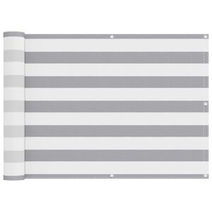 vidaXL &Eacute;cran de balcon Gris clair et blanc 75 x 400 cm