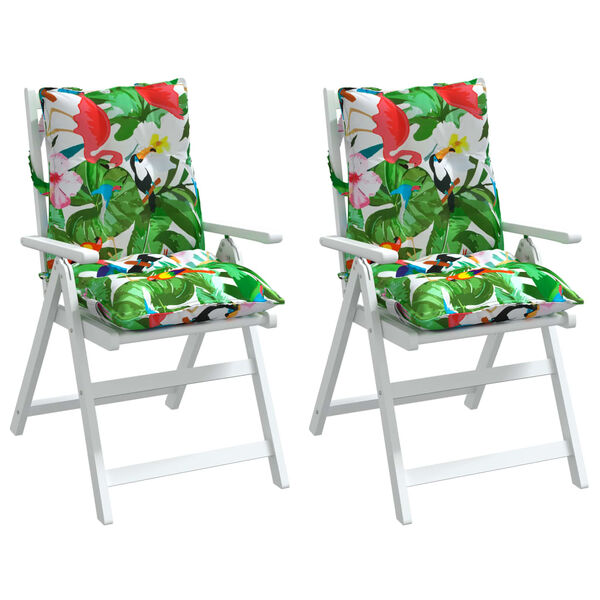 vidaXL Coussins de chaise &agrave; dossier bas lot de 2 multicolore