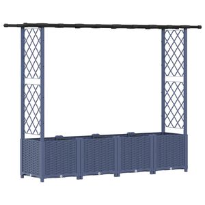 vidaXL Lit &Eacute;lev&eacute; avec Treillis et Toit Gris 203 x 40 x 136 cm PP