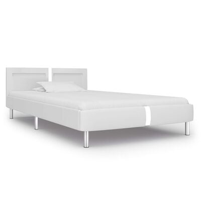 vidaXL Cadre de lit avec LED sans matelas blanc similicuir 90x200 cm