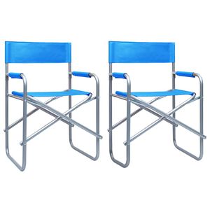 vidaXL Chaises de metteur en sc&egrave;ne lot de 2 Acier Bleu