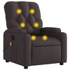 vidaXL Fauteuil de massage inclinable Marron fonc&eacute; Tissu