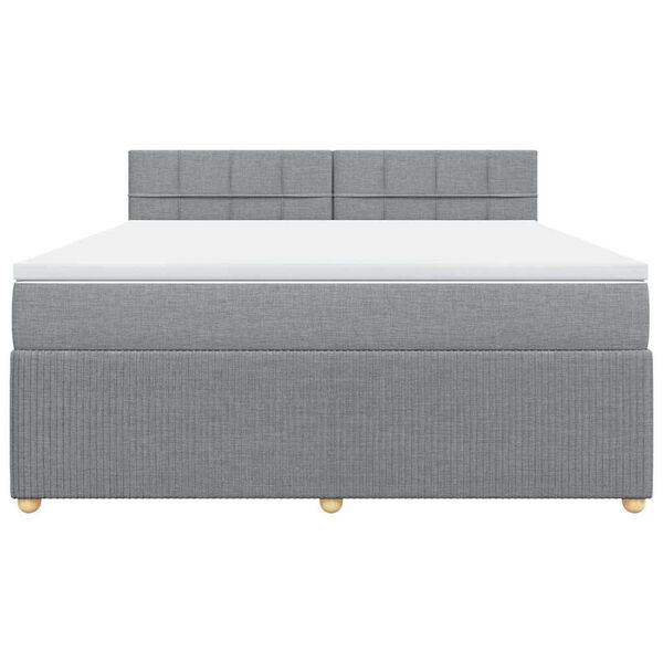 vidaXL Sommier &agrave; lattes de lit avec matelas Gris clair 180x200cm Tissu
