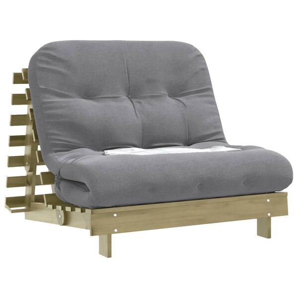 vidaXL Canap&eacute;-lit futon avec matelas 100x206x11cm bois de pin impr&eacute;gn&eacute;