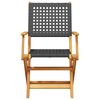 vidaXL Chaises de jardin pliantes lot de 6 noir poly rotin bois massif