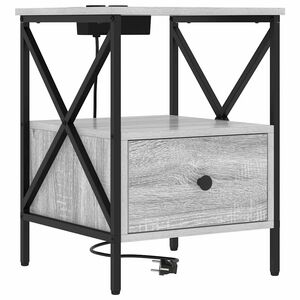 vidaXL Cabinet de chevet avec tiroir Gris Sonoma 41,5 x 40,5 x 55 cm