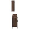 vidaXL Ensemble d'armoires de salle de bain 3 pcs ch&ecirc;ne marron