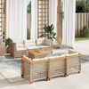 vidaXL Salon de jardin avec coussins 7 pcs beige r&eacute;sine tress&eacute;e