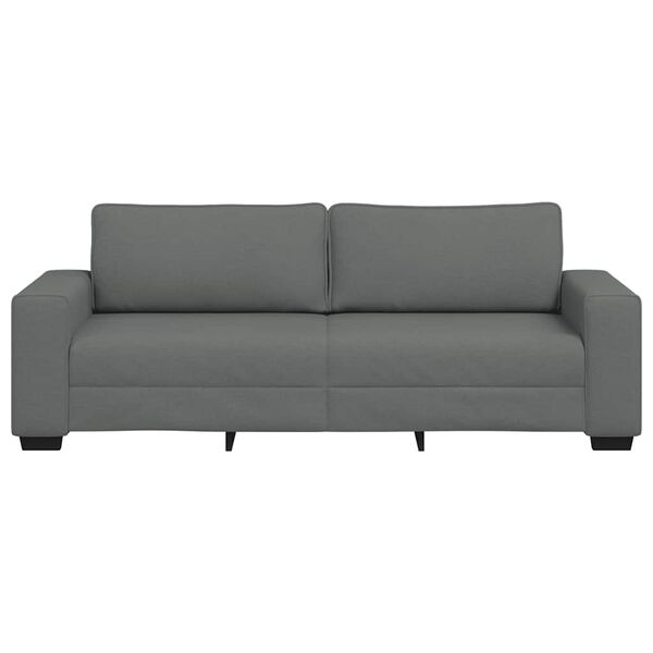 vidaXL Canap&eacute; &agrave; 3 places gris fonc&eacute; 220x77x82 cm tissu