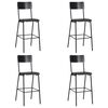 vidaXL Chaises de bar lot de 4 noir contreplaqu&eacute; solide et acier