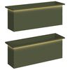 vidaXL Jardini&egrave;re de jardin avec LED 2 pc Vert olive 30 x 100 x 30 cm