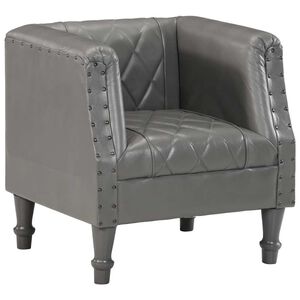vidaXL Chaise cabriolet Gris Cuir v&eacute;ritable de ch&egrave;vre