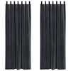 vidaXL Rideaux occultants 2 pc Gris fonc&eacute; 140 x 245 cm Velours