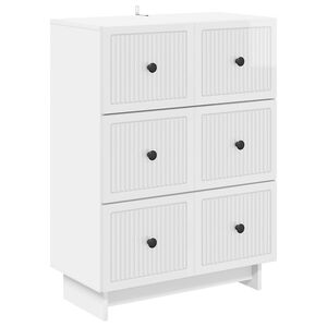 vidaXL Armoire &agrave; tiroirs Blanc brillant 66 x 34,5 x 90 cm