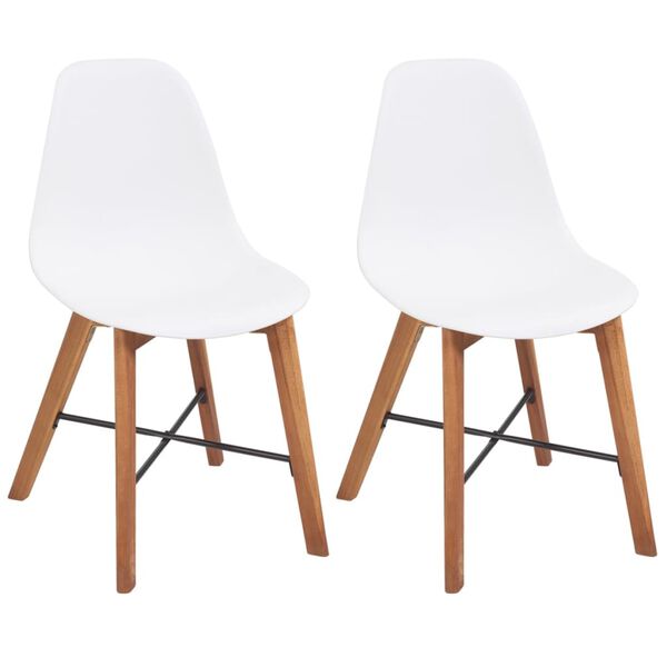 vidaXL Chaises &agrave; manger lot de 2 blanc plastique