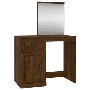 vidaXL Coiffeuse et miroir ch&ecirc;ne marron 90x50x132,5 cm bois ing&eacute;nierie