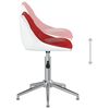 vidaXL Chaise pivotante &agrave; d&icirc;ner Rouge bordeaux et blanc Similicuir