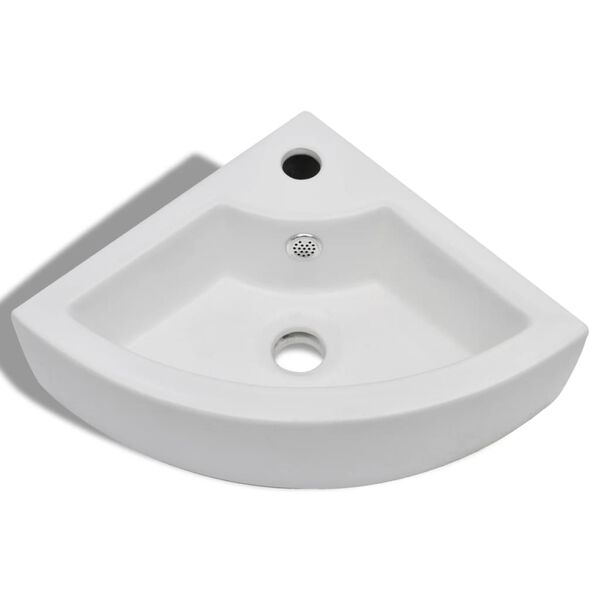 vidaXL Lavabo avec trou de trop-plein 45x32x12,5 cm Blanc