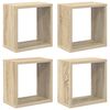 vidaXL &Eacute;tag&egrave;res cube murales 4 pcs Ch&ecirc;ne sonoma 26x15x26 cm