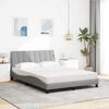 vidaXL Lit avec matelas Hanko gris clair 140x190 cm tissu
