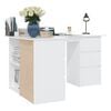 vidaXL Bureau d'angle Blanc 145x100x76 cm Bois d'ingénierie