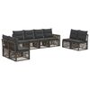 vidaXL Ensemble de canap&eacute; de jardin 8 pc Gris et Gris fonc&eacute; polyrotin