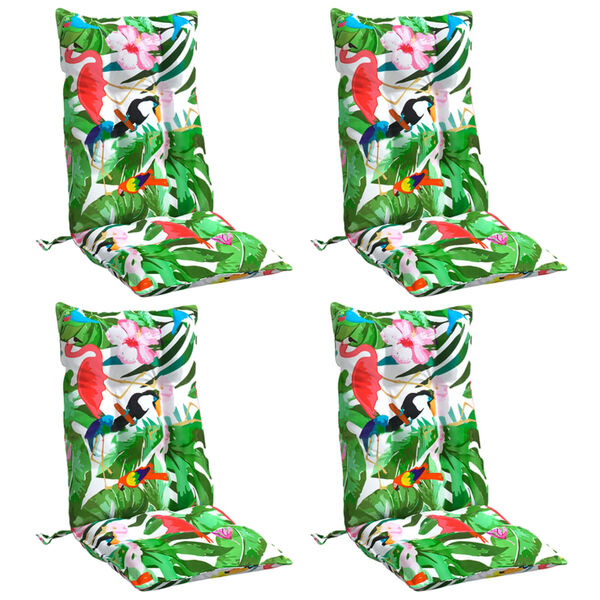 vidaXL Coussins de chaise à dossier haut lot de 4 multicolore