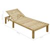 vidaXL Chaise longue avec coussin gris Bois de pin impr&eacute;gn&eacute;