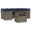 vidaXL Ensemble de canap&eacute; de jardin 7 pcs avec coussins gris r&eacute;sine tress&eacute;e