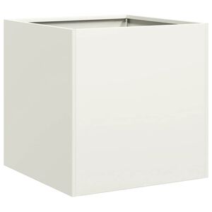 vidaXL Jardini&egrave;re blanc 40x40x40 cm acier lamin&eacute; &agrave; froid