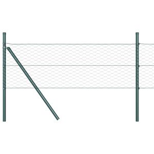 vidaXL Cl&ocirc;ture hexagonale de fixation au sol pour ext&eacute;rieur Vert