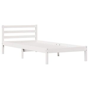 vidaXL Cadre de lit Blanc 208.6 x 157.6 x 69.4 cm Pin massif