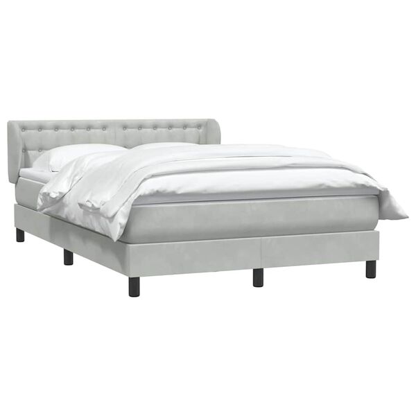 vidaXL Sommier &agrave; lattes de lit et matelas gris clair 140x220cm velours