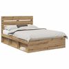 vidaXL Cadre de lit Ch&ecirc;ne artisan 140 x 200 cm Bois de pin massif