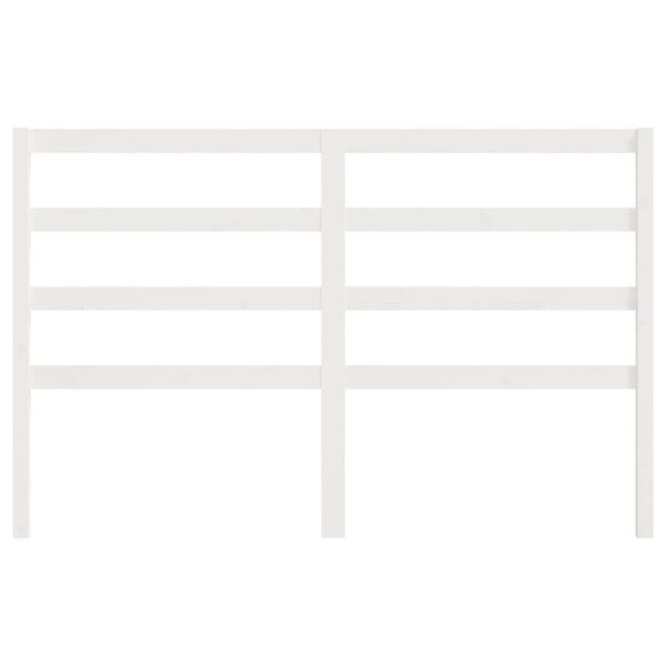vidaXL T&ecirc;te de lit Blanc 156x4x100 cm Bois massif de pin