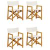 vidaXL Ensemble de 4 chaises pliantes en tissu blanc cr&egrave;me