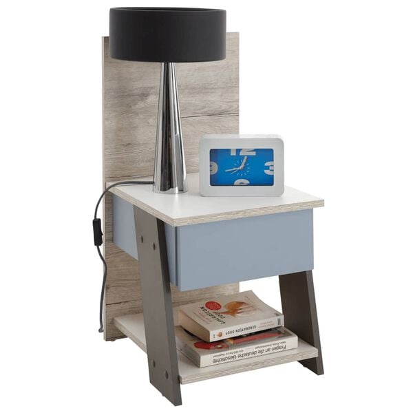 FMD Table de chevet avec 1 tiroir 34,2x39x69 cm ch&ecirc;ne sable