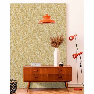 DUTCH WALLCOVERINGS Papier peint Mae Ocre et beige