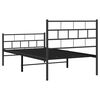 vidaXL Cadre de lit métal sans matelas avec pied de lit noir 100x190cm
