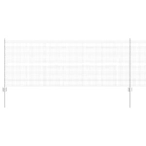 vidaXL Cl&ocirc;ture en fil soud&eacute; avec poteau 50 x 0,8 m Argent&eacute; Maille